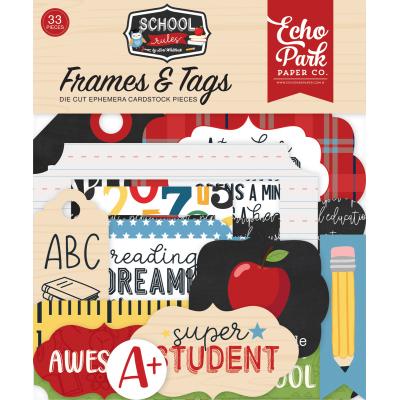 Echo Park School Rules Die Cuts - Frames & Tags